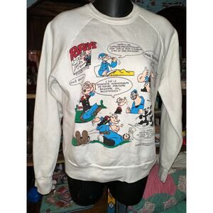 RARE VINTAGE 1985 FRENCH POPEYE COMIC STRIP SWEATSHIRT